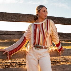 Rock & Roll Cowgirl Multicolor Striped Sweater